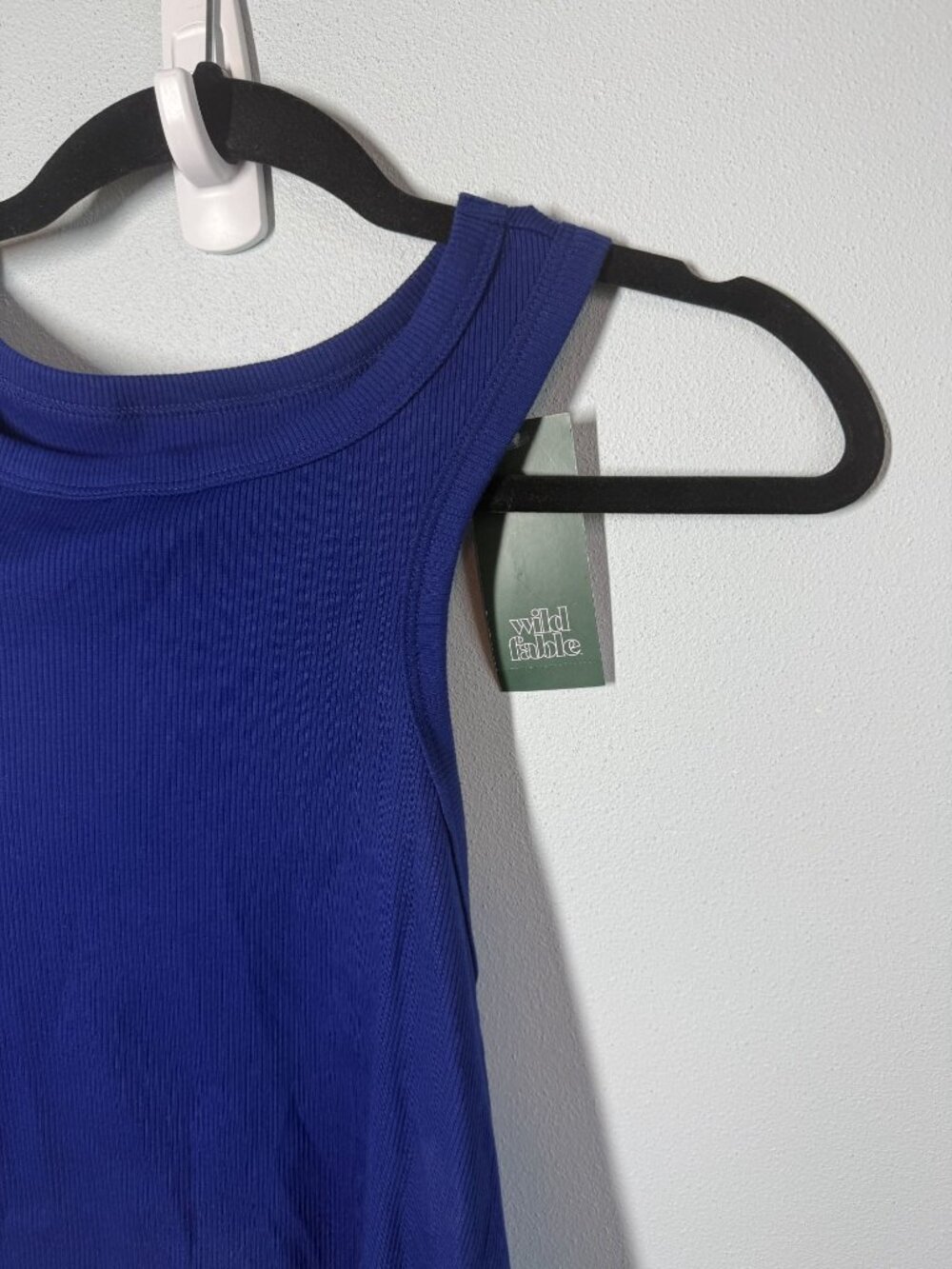 NWT Wild Fable Womens Cropped Ribbed Tank Cobalt Blue XXL Scoop Neck Fitted - Picture 4 of 9